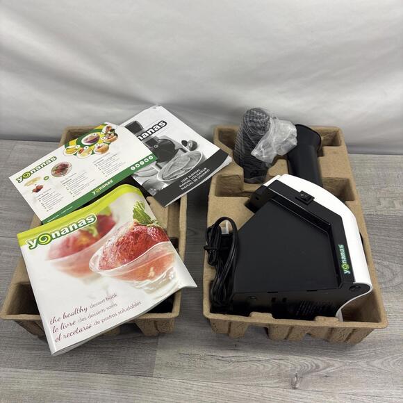 Brand New In Box Yonanas Frozen Treat Dessert Maker with Recipes Black/White - Picture 7 of 11